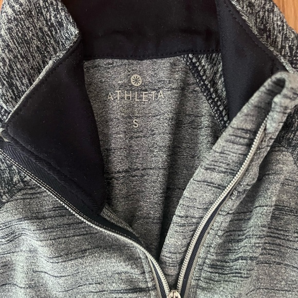 Athleta Womens Small Workout Running Pullover Half Zip Blue Long Sleeve Shirt - Picture 3 of 4